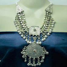 Load image into Gallery viewer, Antique Tribal Ethnic Silver Kuchi Necklace