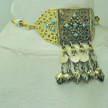 Load image into Gallery viewer, Antique German Silver Choker With Turquoise Beads