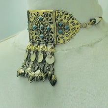 Load image into Gallery viewer, Antique German Silver Choker With Turquoise Beads