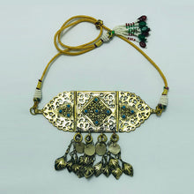 Load image into Gallery viewer, Antique German Silver Choker With Turquoise Beads