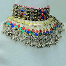 Load image into Gallery viewer, Antique Glass Stones and Bells Choker Necklace