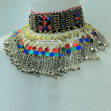 Load image into Gallery viewer, Antique Glass Stones and Bells Choker Necklace
