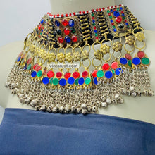 Load image into Gallery viewer, Antique Glass Stones and Bells Choker Necklace