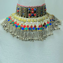 Load image into Gallery viewer, Antique Glass Stones and Bells Choker Necklace