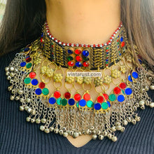 Load image into Gallery viewer, Antique Glass Stones and Bells Choker Necklace