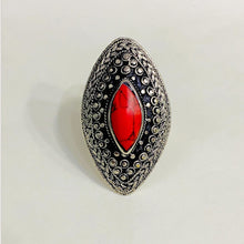 Load image into Gallery viewer, Antique Handmade Coral Stone Ring