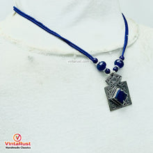 Load image into Gallery viewer, Antique Lapis Lazuli Stone Necklace Beaded Chain