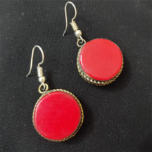 Load image into Gallery viewer, Antique Handmade Red Stones Earrings