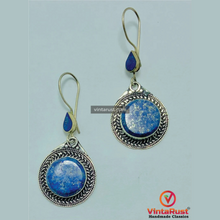 Load image into Gallery viewer, Antique Lapis Lazuli Handmade Earrings