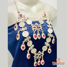 Load image into Gallery viewer, Antique Silver Handmade Kuchi Coin Necklace