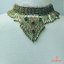 Load image into Gallery viewer, Antique Tribal Glass Stone Choker Necklace