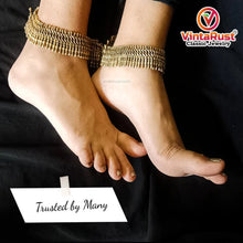Load image into Gallery viewer, Antique Tribal Rustic Anklet Pair