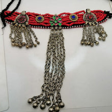 Load image into Gallery viewer, Beaded Choker Necklace With Long Dangling Bells