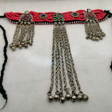 Load image into Gallery viewer, Beaded Choker Necklace With Long Dangling Bells