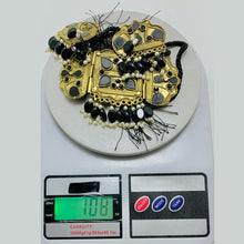 Load image into Gallery viewer, Black Amulet Choker Necklace With Earrings