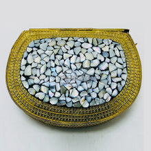 Load image into Gallery viewer, Black and Golden Bag With Golden Long Chain