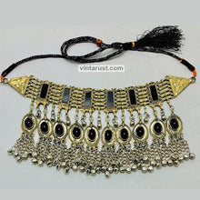Load image into Gallery viewer, Black Glass Stones Gypsy Choker Necklace