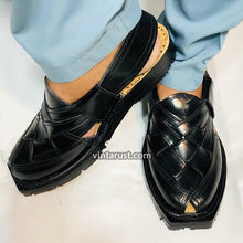 Load image into Gallery viewer, Black Handmade Stylish Premium Quality Sandals