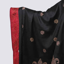 Load image into Gallery viewer, Black Kashmiri Style Jacquard Pattern Shawl