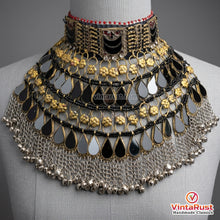 Load image into Gallery viewer, Black Kuchi Afghan Choker Necklace