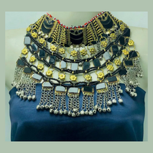 Load image into Gallery viewer, Black Layered Handmade Glass Stones Choker Necklace