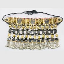 Load image into Gallery viewer, Black Layered Handmade Glass Stones Choker Necklace