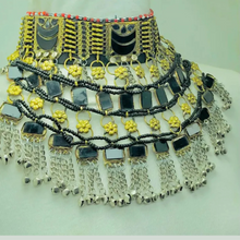 Load image into Gallery viewer, Black Layered Handmade Glass Stones Choker Necklace