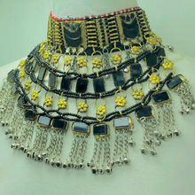 Load image into Gallery viewer, Black Layered Handmade Glass Stones Choker Necklace