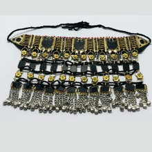 Load image into Gallery viewer, Black Layered Handmade Glass Stones Choker Necklace