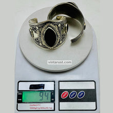 Load image into Gallery viewer, Black Stone Adjustable Handmade Cuff Bracelet