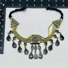 Load image into Gallery viewer, Black Tribal Stone Choker Necklace