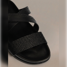 Load image into Gallery viewer, Black Leather Slides for Men