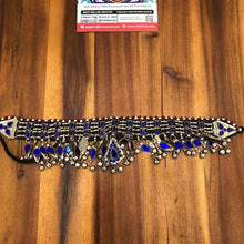 Load image into Gallery viewer, Blue Glass Stones Tribal Choker Necklace