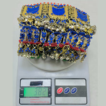 Load image into Gallery viewer, Blue Handmade Multilayered Silver Bib Necklace