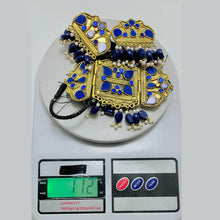 Load image into Gallery viewer, Blue Statement Choker Necklace With Earrings