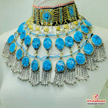 Load image into Gallery viewer, Bohemian Afghan Turquoise Stone Choker Necklace
