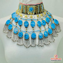 Load image into Gallery viewer, Bohemian Afghan Turquoise Stone Choker Necklace