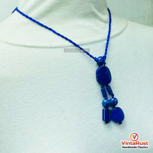 Load image into Gallery viewer, Bohemian Lapis Lazuli Beaded Pendant Necklace