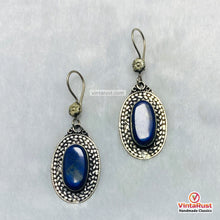 Load image into Gallery viewer, Bohemian Lapis Lazuli Silver Dangle Earrings