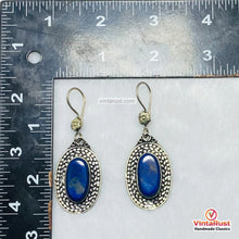 Load image into Gallery viewer, Bohemian Lapis Lazuli Silver Dangle Earrings