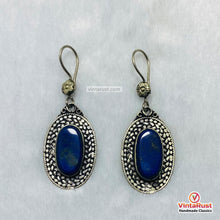 Load image into Gallery viewer, Bohemian Lapis Lazuli Silver Dangle Earrings