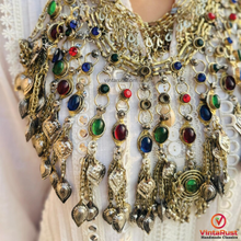 Load image into Gallery viewer, Bohemian Multicolor Kuchi Necklace with Dangling Charms