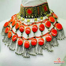 Load image into Gallery viewer, Bohemian Red Coral Stone Choker Necklace