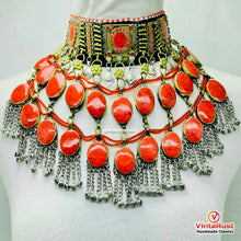 Load image into Gallery viewer, Bohemian Red Coral Stone Choker Necklace