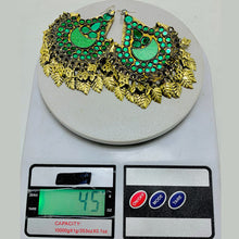 Load image into Gallery viewer, Boho Green Oversized Kuchi Classic Earrings