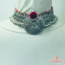 Load image into Gallery viewer, Boho Kuchi Tribal Silver Bells Choker Necklace