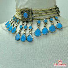 Load image into Gallery viewer, Boho Kuchi Turquoise Statement Choker Necklace
