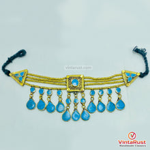 Load image into Gallery viewer, Boho Kuchi Turquoise Statement Choker Necklace