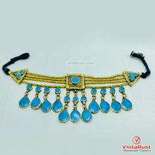 Load image into Gallery viewer, Boho Kuchi Turquoise Statement Choker Necklace
