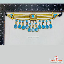 Load image into Gallery viewer, Boho Kuchi Turquoise Statement Choker Necklace